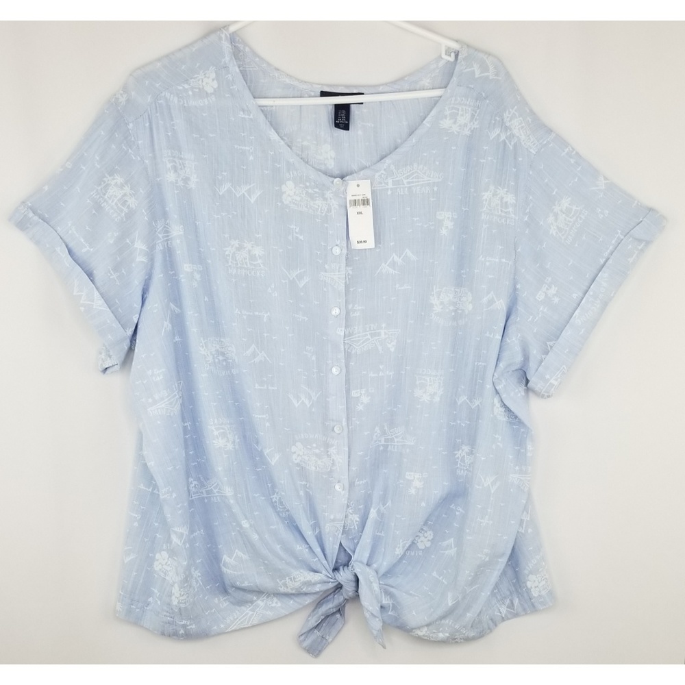🌵 🎉🎉HP🎉🎉 NWT Gap Tie Front Button Shirt XXL